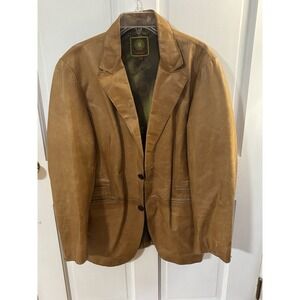 Kuhlman Genuine Leather Jacket/Sportscoat button Up Brown Men Size‎ 3